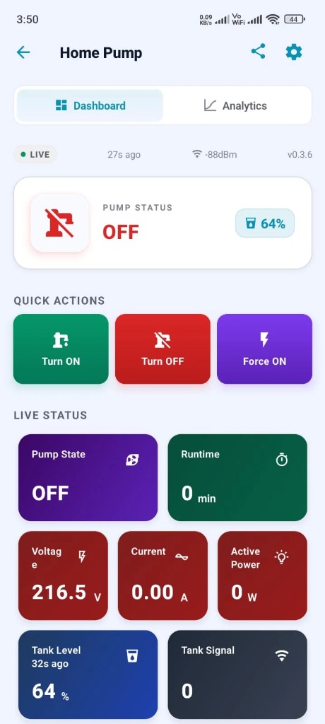 Tanki Meter Real Mobile App Interface